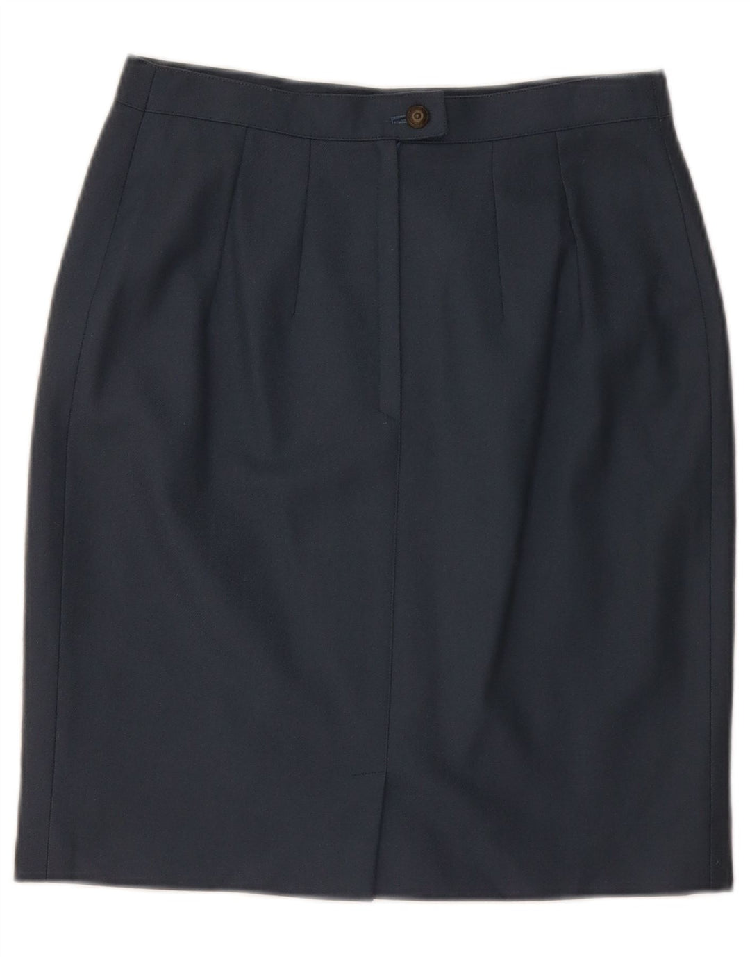 VINTAGE Damen Bleistiftrock Medium W28 Marineblaue Wolle