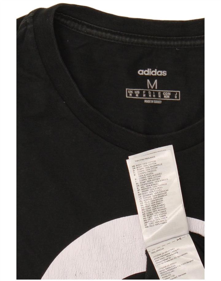 Adidas Herren Grafik T-Shirt Top Medium Schwarz Baumwolle