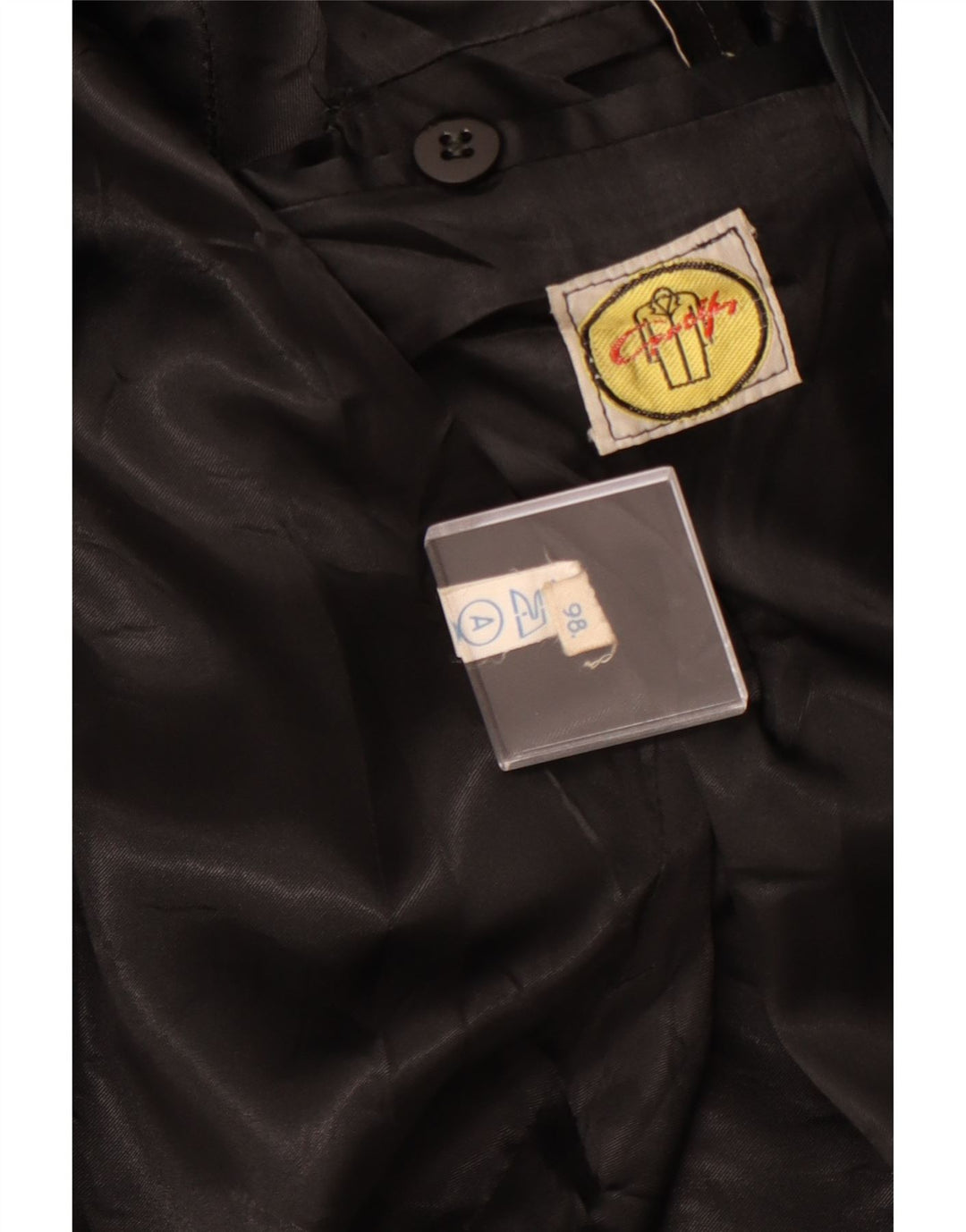 VINTAGE Zweireihiger Herrenmantel UK 40 Large Schwarz