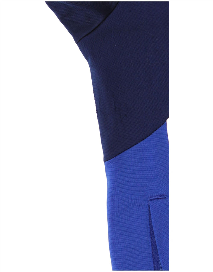 ADIDAS Herren-Trainingsanzugoberteil mit Grafik, UK 38/40, Mittelblau, Farbblock