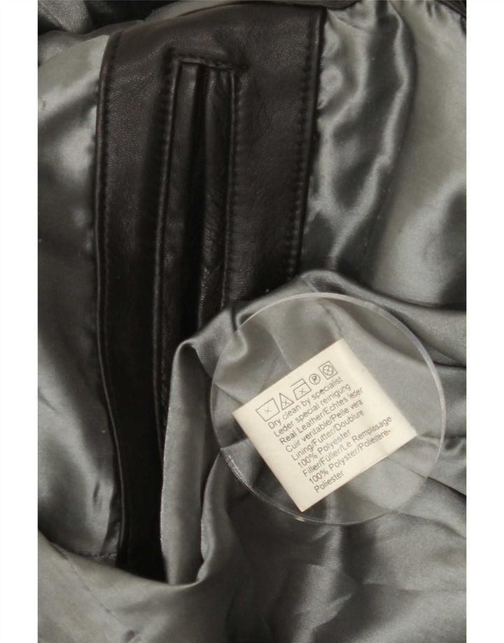 Vintage Herren Leder Blazer Jacke UK 42 XL Schwarz