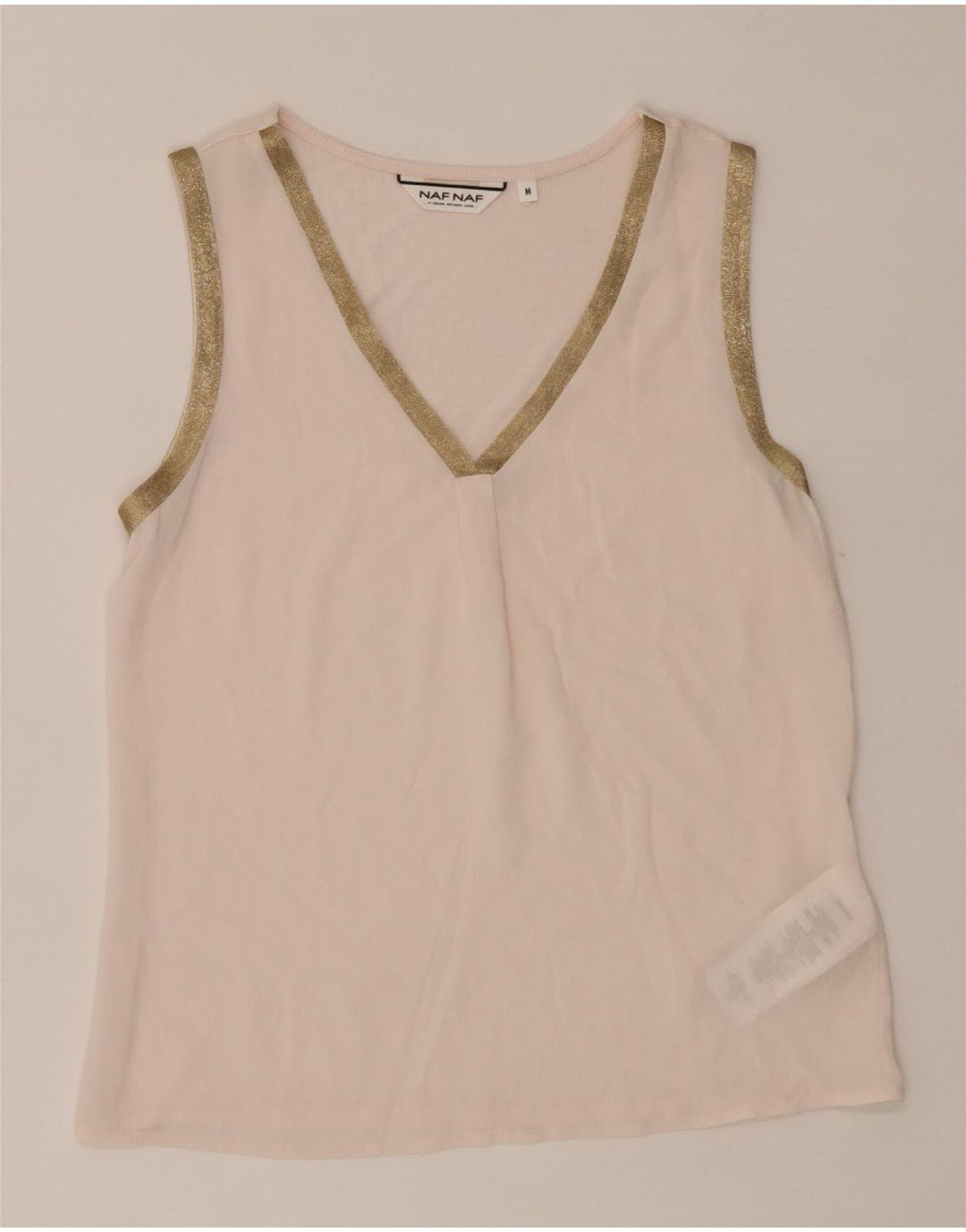 Naf Naf Damen Durchsichtiges Weste-Oberteil UK 12 Mittelrosa Polyester