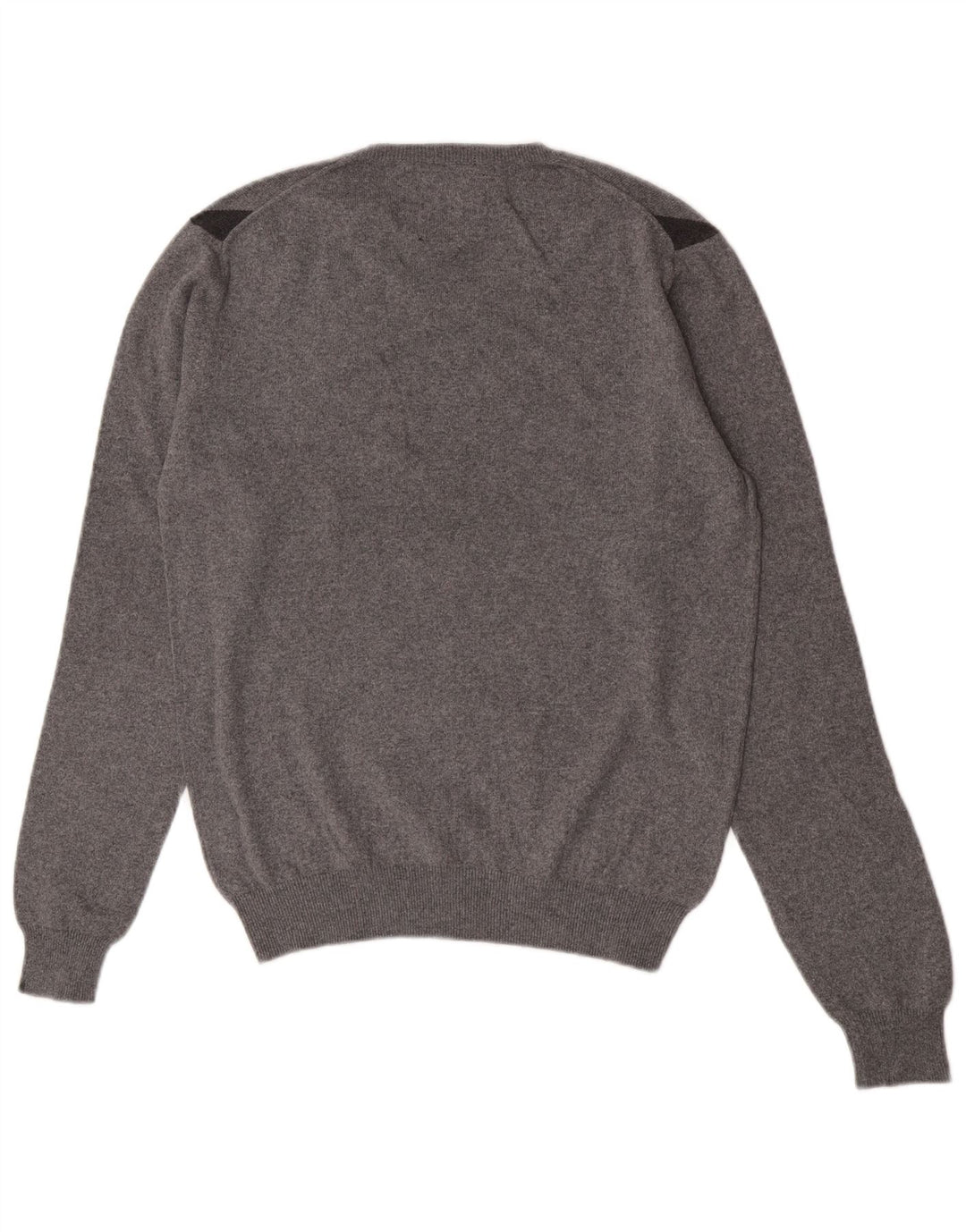 Sun68 Herren-Pullover mit V-Ausschnitt, Größe S, graue Argyle-/Diamant-Baumwolle
