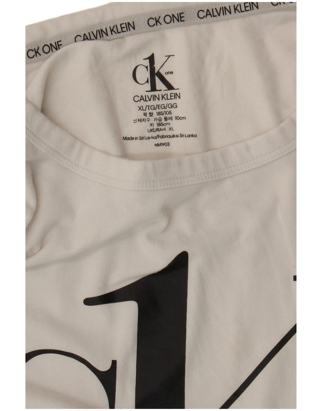 Calvin Klein Herren Grafik T-Shirt Top XL Weiß