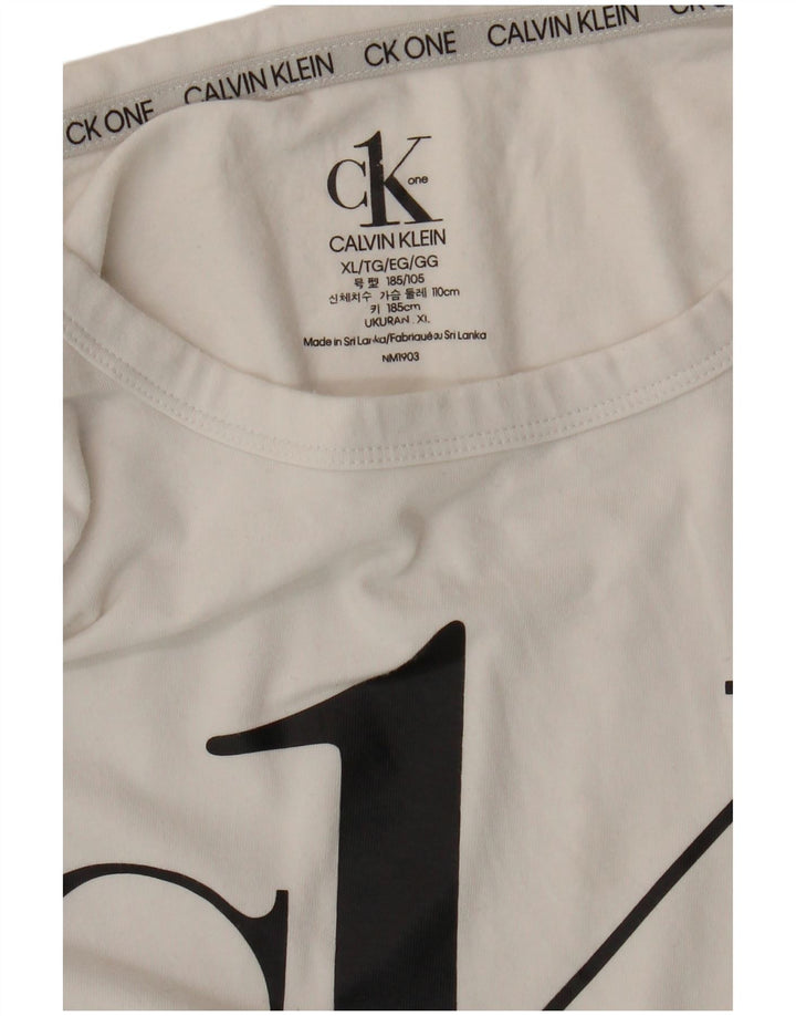 Calvin Klein Herren Grafik T-Shirt Top XL Weiß