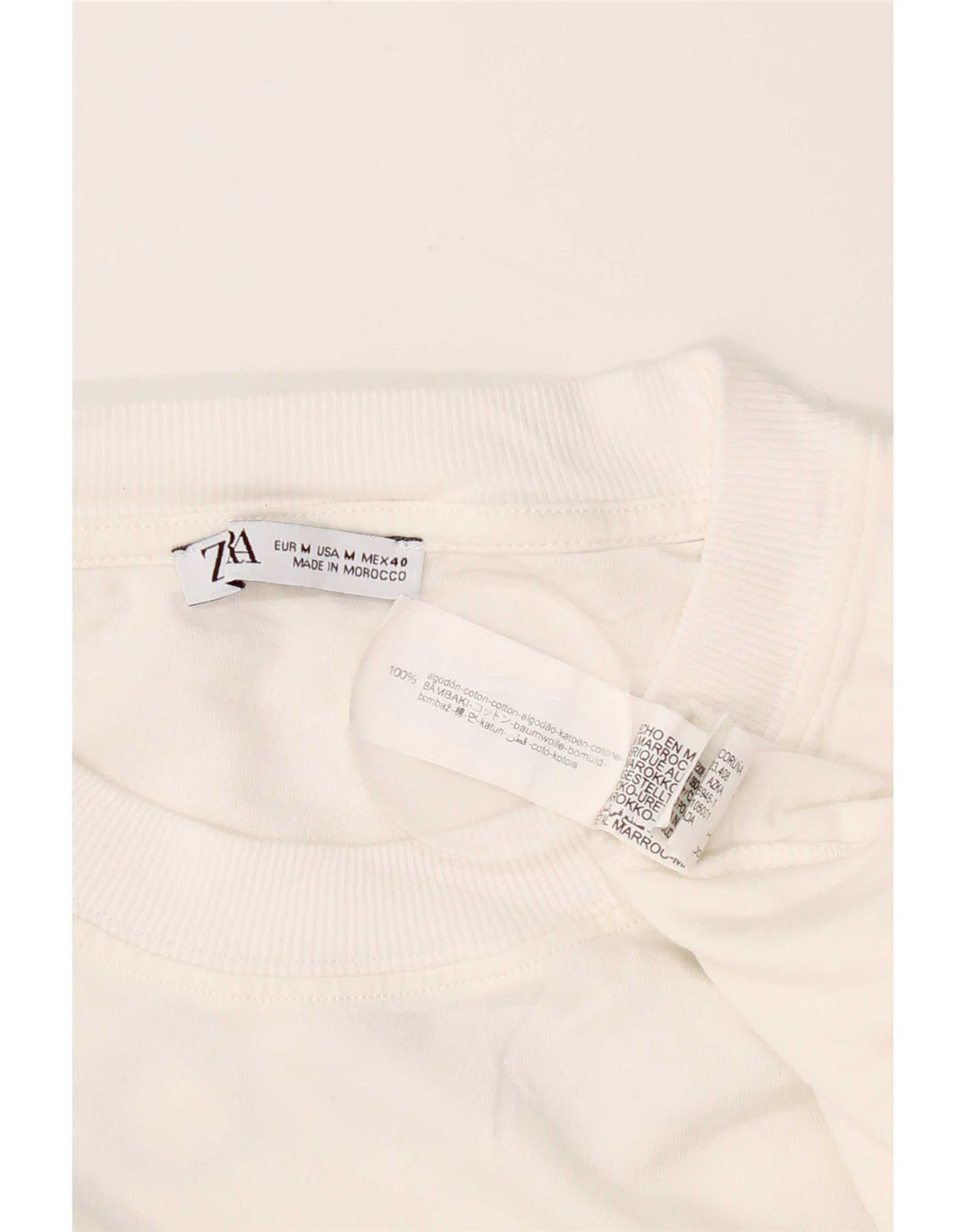 Zara Herren-T-Shirt mit Grafik, mittelweiße Baumwolle