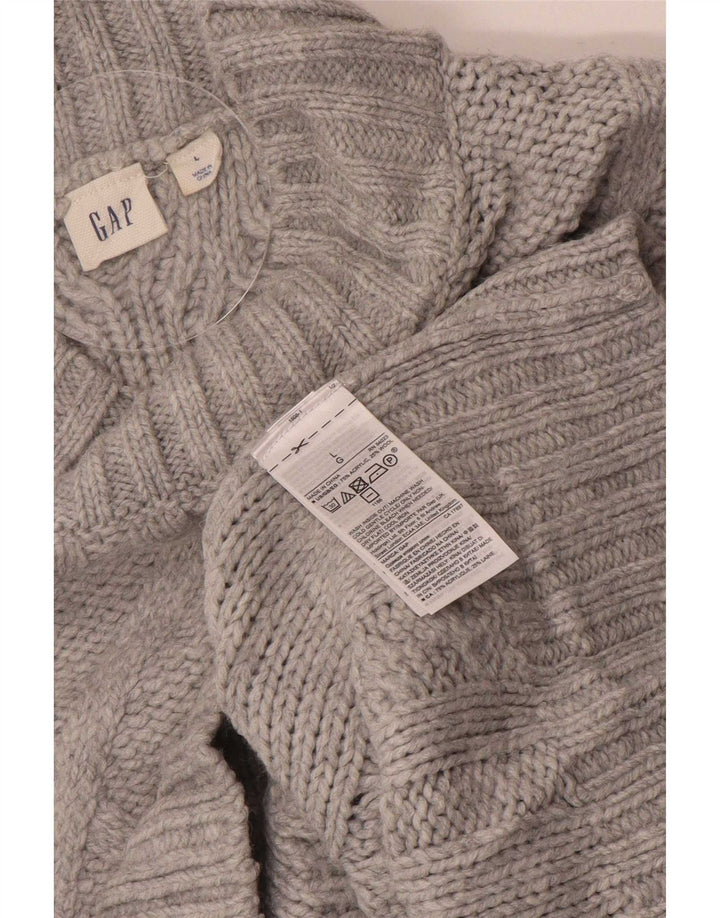 Gap Rollkragenpullover für Damen, Gr. 40, Größe L, Grau, Acryl