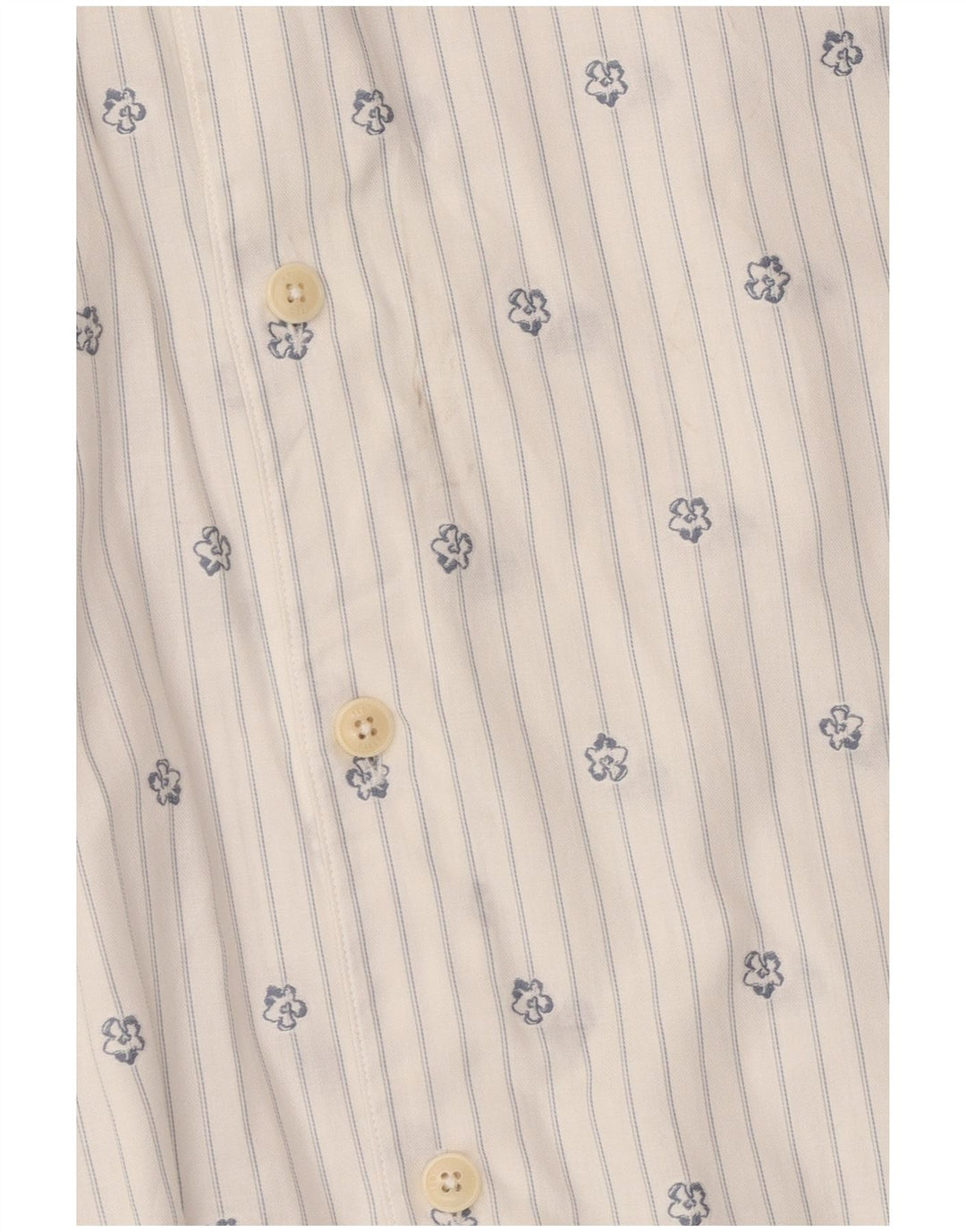 Ted Baker Herren-Kurzarmhemd, Größe 3, mittelweiß, gestreift, Baumwolle