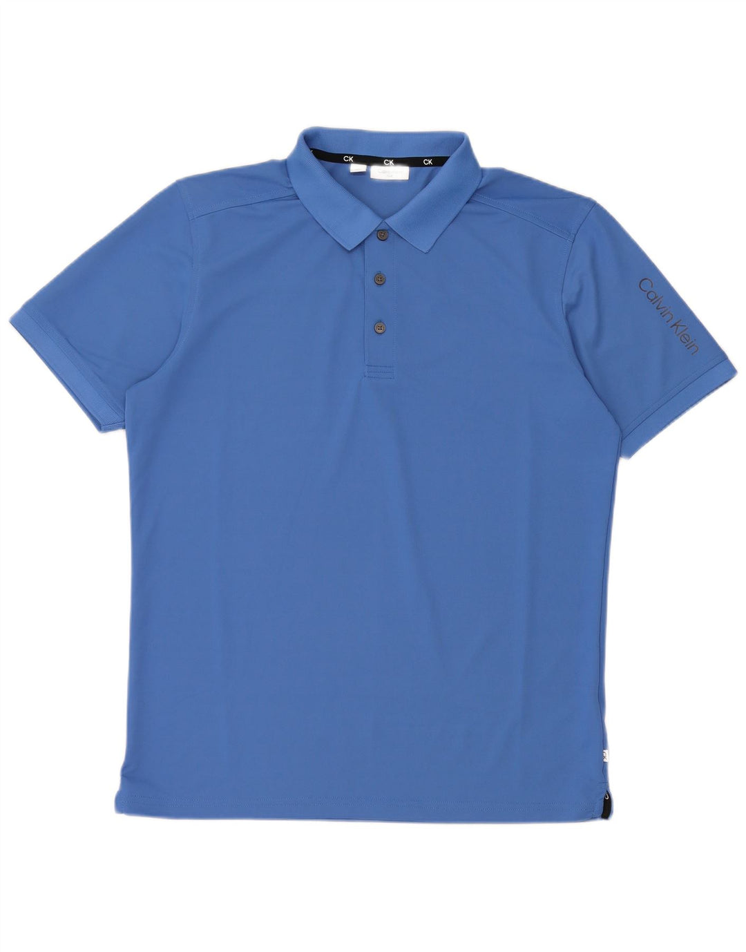 CALVIN KLEIN Herren-Poloshirt mit Grafik, mittelblau, Polyester