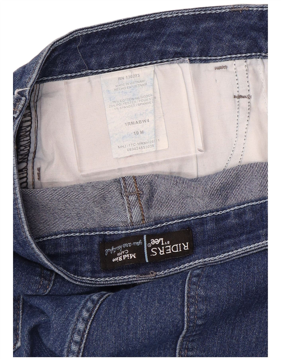 Lee Damen Riders Mid Rise Capri Jeans US 10 Large W32 L21 Blaue Baumwolle