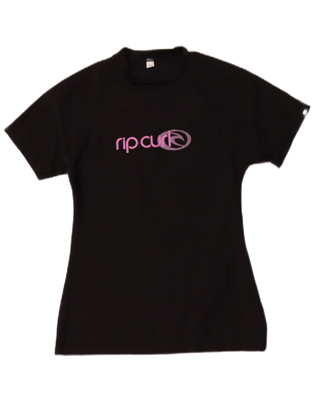 Rip Curl Damen Grafik-T-Shirt-Oberteil US 12 Large Schwarz Polyamid