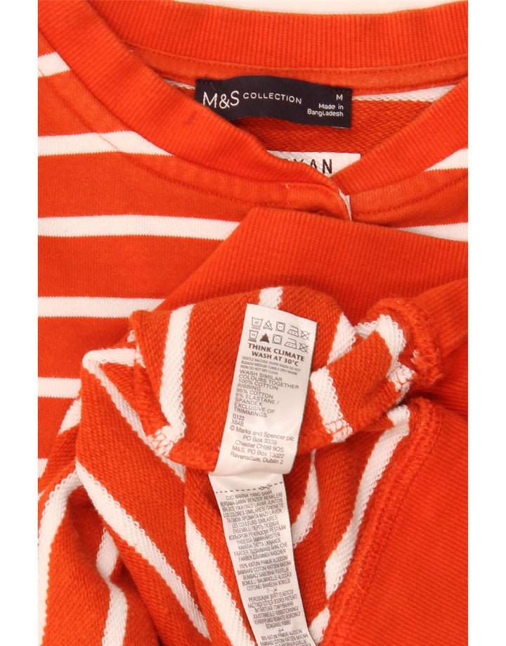 Marks & Spencer Damen Sweatshirt Pullover UK 14 Mittelorange gestreift