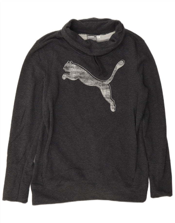 Puma Damen Graphic Sweatshirt Pullover UK 12 Mittelgraue Baumwolle