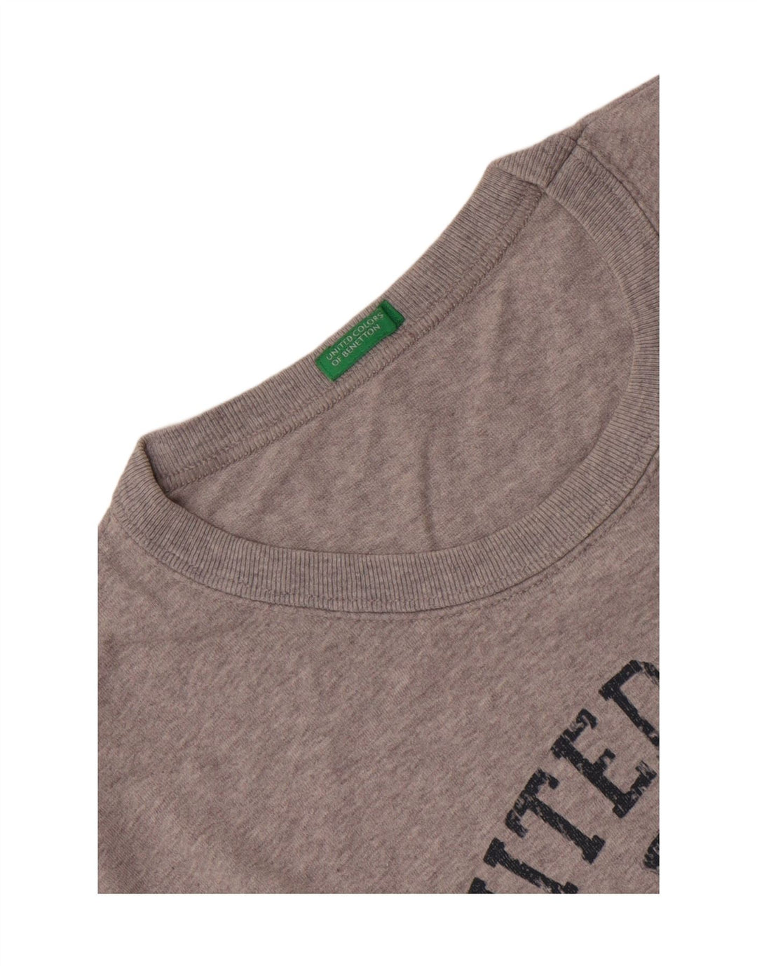 Benetton Herren-T-Shirt mit Grafik, groß, grau meliert