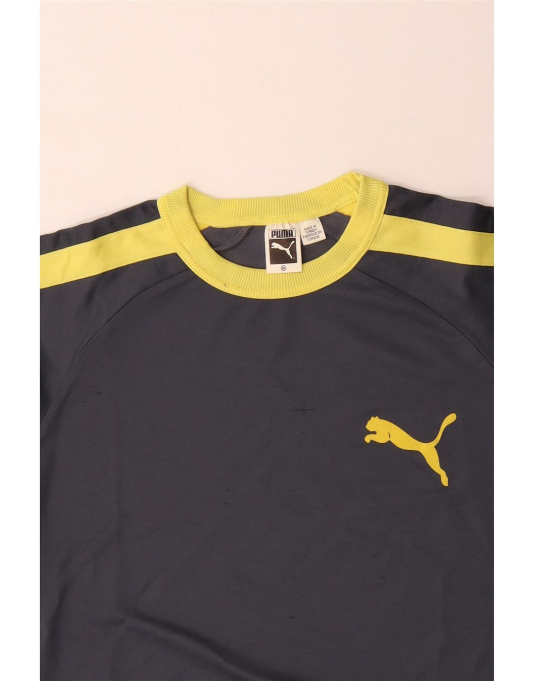 PUMA Herren T-Shirt-Oberteil aus mittelgrauer Colourblock-Baumwolle