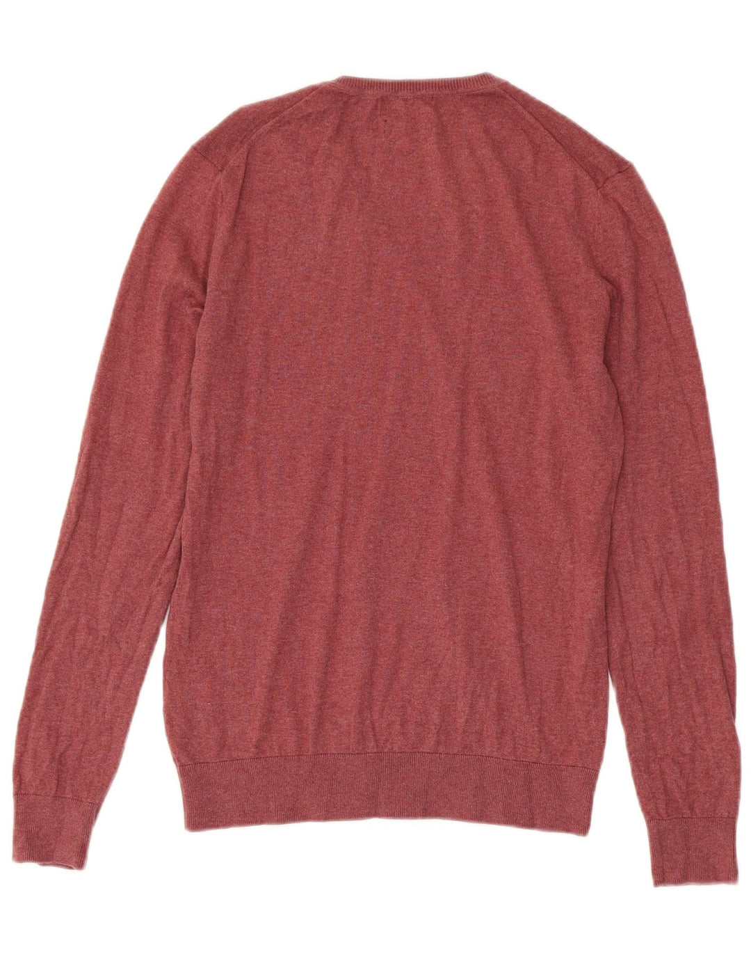 Zara Herren-Pullover mit V-Ausschnitt, mittlere Burgunder-Baumwolle