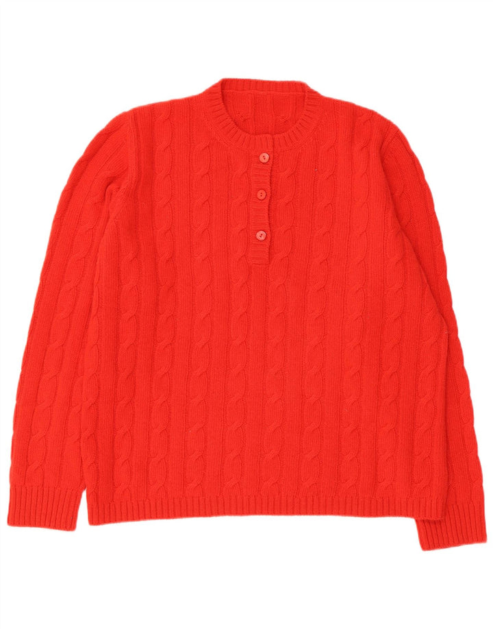 Vintage Damen Rundhalspullover Pullover UK 16 Groß Rot