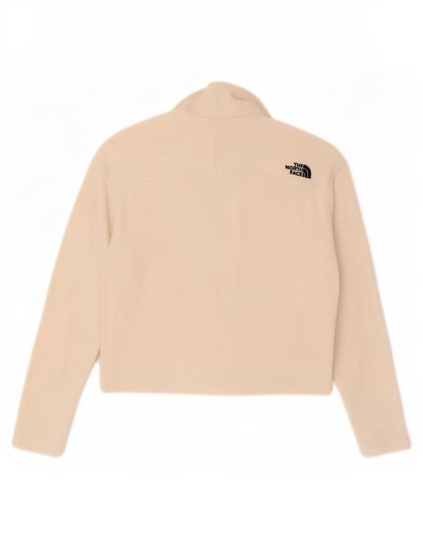 The North Face Womens Crop Oversized Fleece Pullover UK 10 Small Off White