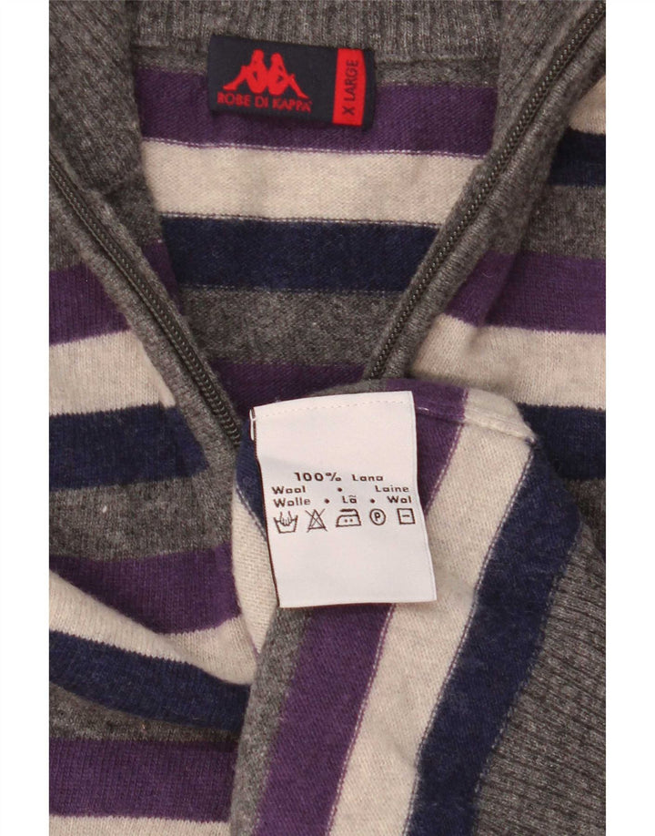 Kappa Herren-Pullover mit Reißverschluss, XL, mehrfarbig, gestreift, Wolle