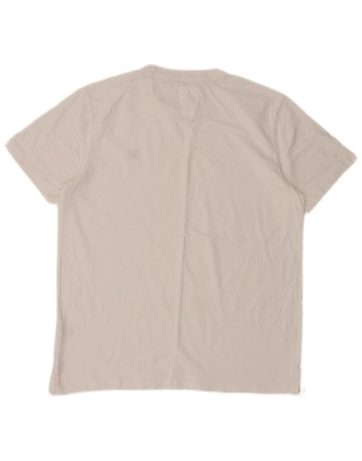 CREW CLOTHING Herren T-Shirt Top Large Weiß Baumwolle