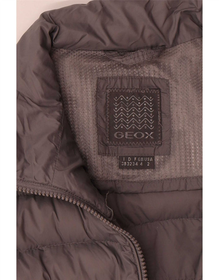 Geox Damen Übergroße wattierte Jacke UK 4 XS Grau Polyester