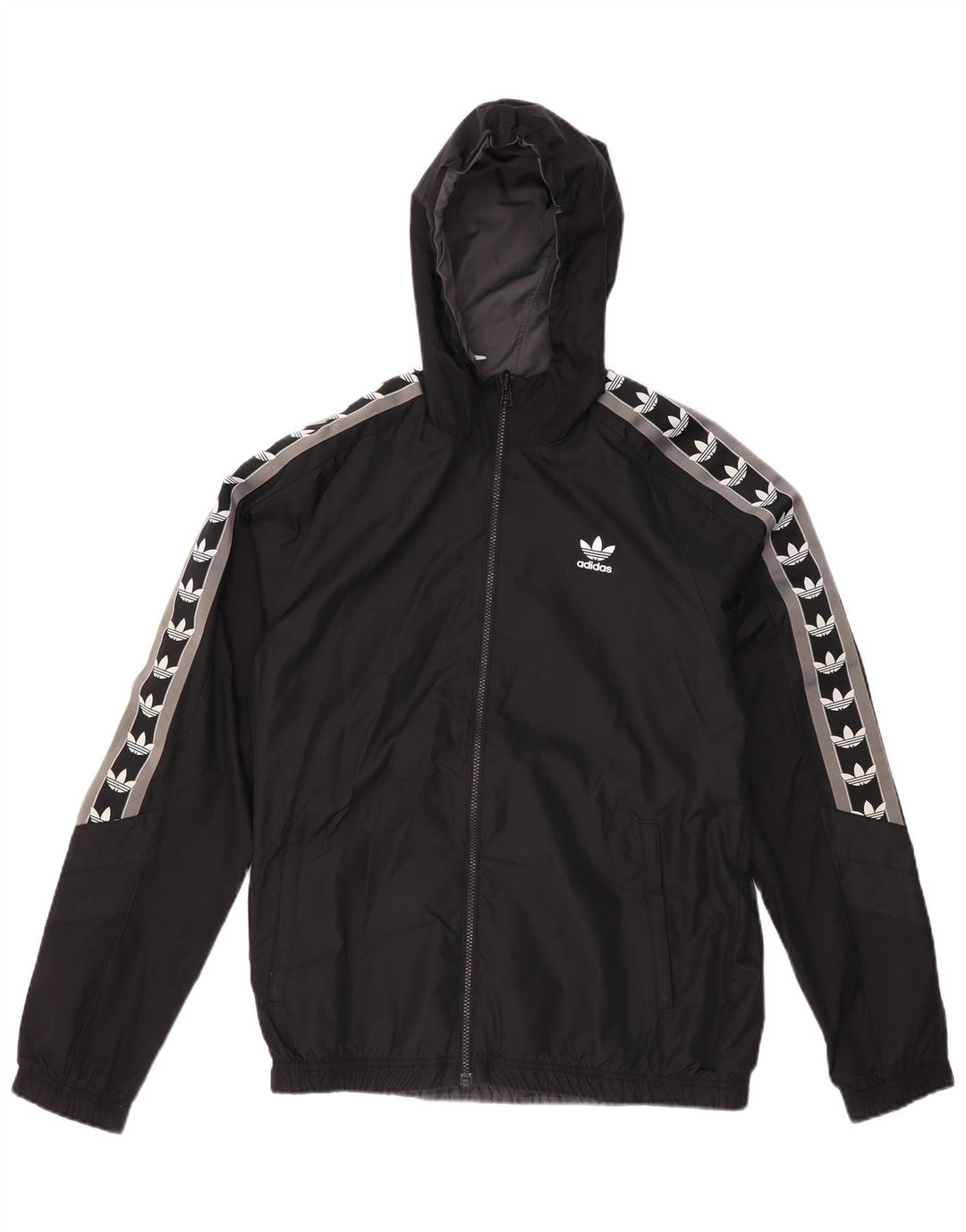 ADIDAS Herren Graphic Reversible Jacke UK 38 Medium Black Colourblock
