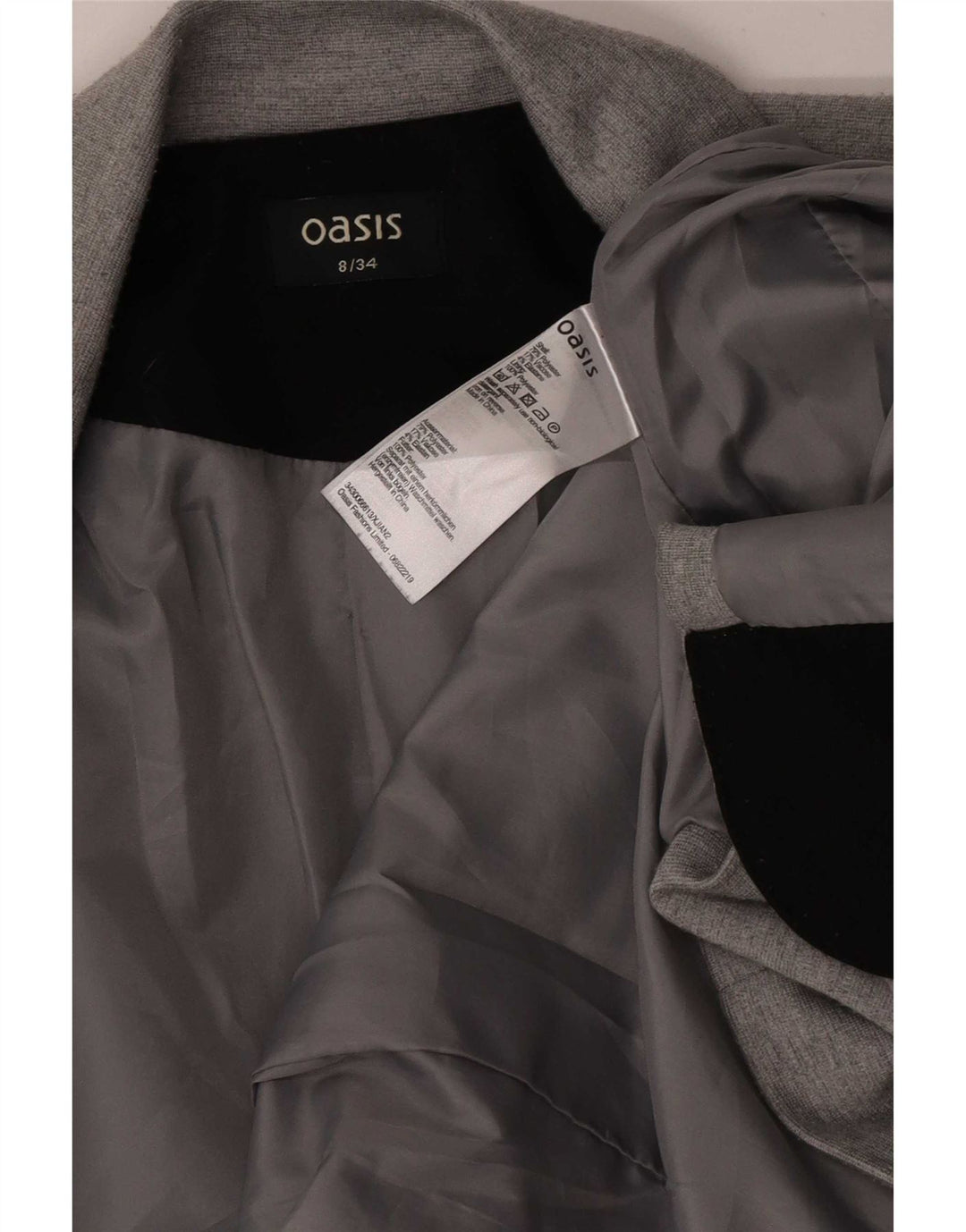 Oasis Womens Open Blazer Jacke UK 8 Small Grau Polyester