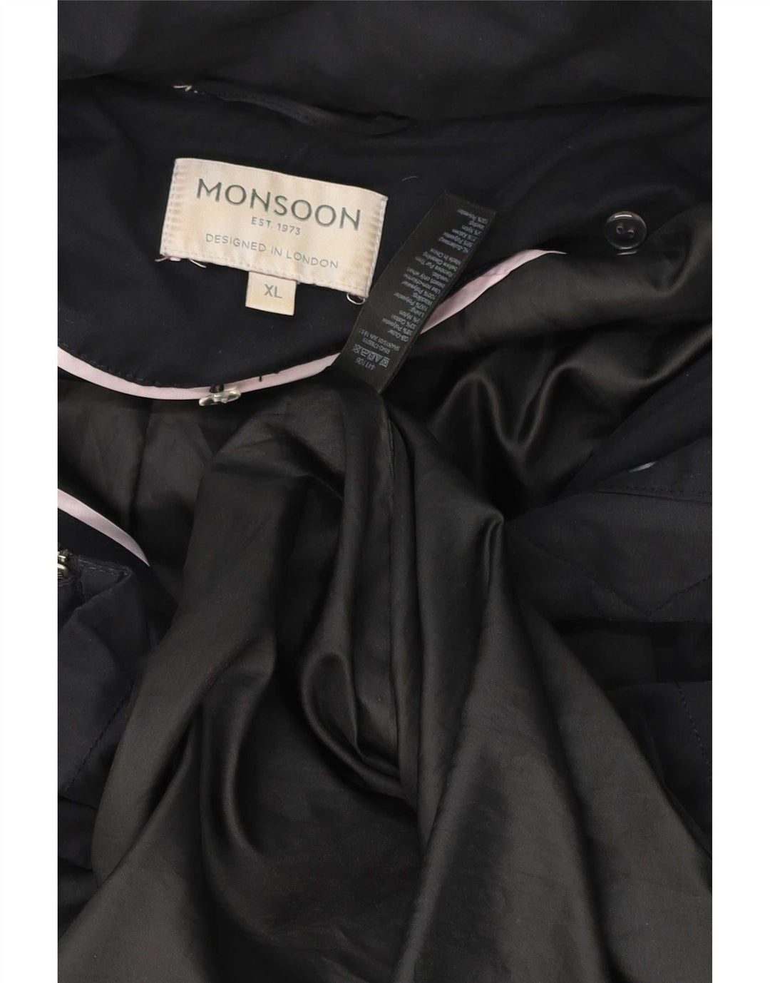 Monsoon Damen-Parka mit Kapuze, übergroß, UK 18, XL, Marineblau, Polyester
