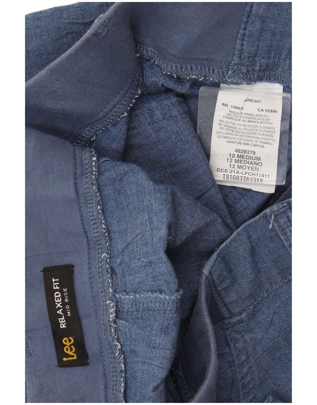 Lee Damen-Cargoshorts mit mittlerer Leibhöhe und entspannter Passform, US 12, L, W32, blaue Baumwolle