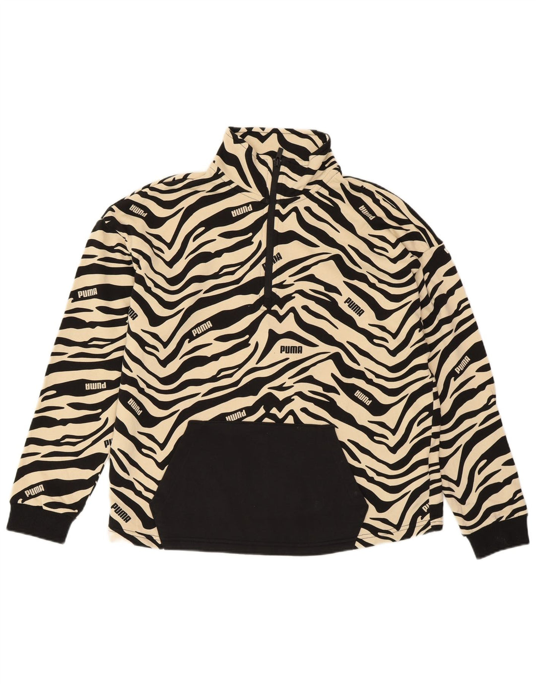 PUMA Damen Übergroßer Sweatshirt-Pullover UK 14 Medium Off White