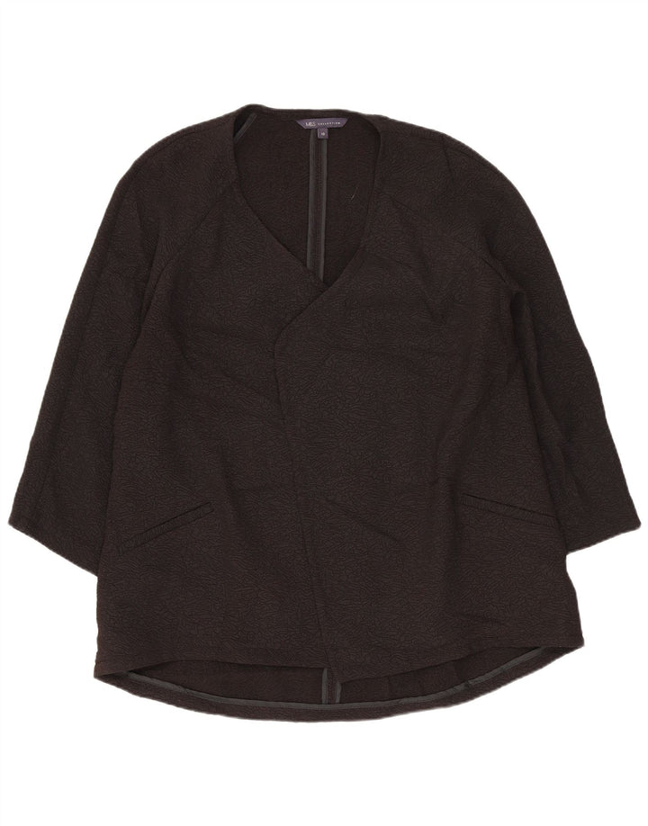 MARKS & SPENCER Offene Damen-Blazerjacke mit 3/4-Ärmeln, Gr. 10, Schwarz