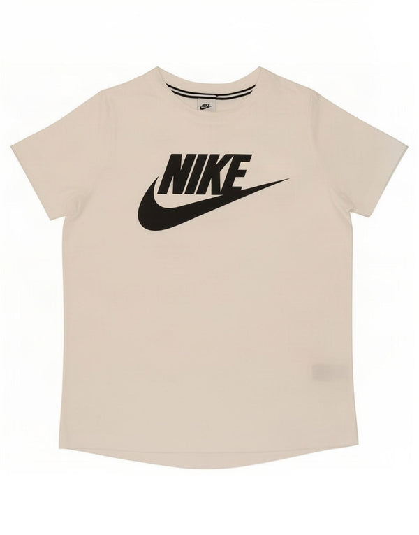 Nike Damen-T-Shirt in Übergröße mit Grafik, UK 16, Größe L, Weiß, Polyester