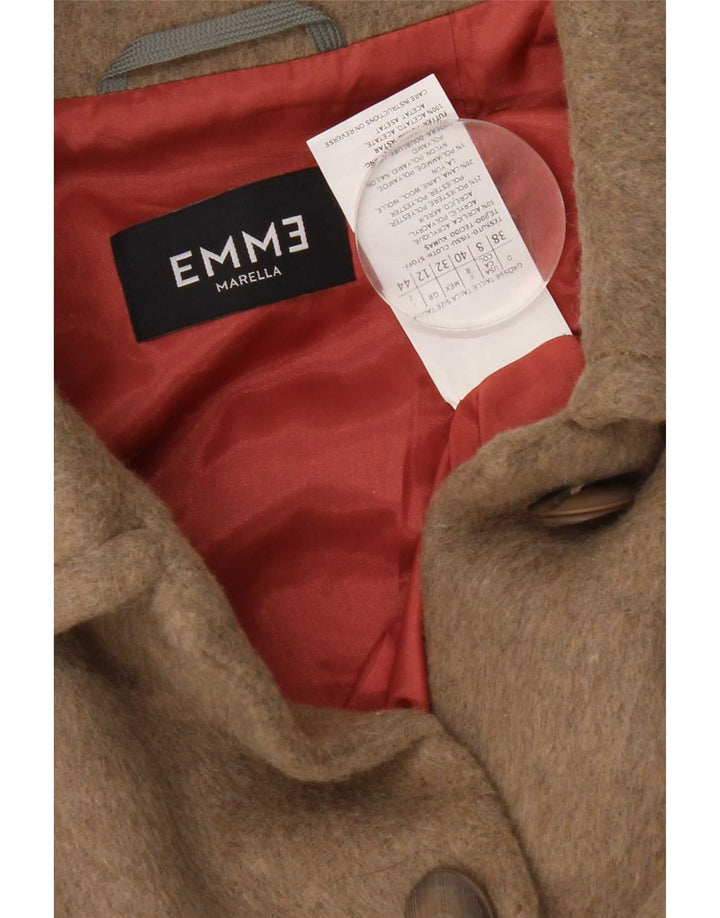 Marella Damen EMME Mantel UK 12 Medium Beige Acryl
