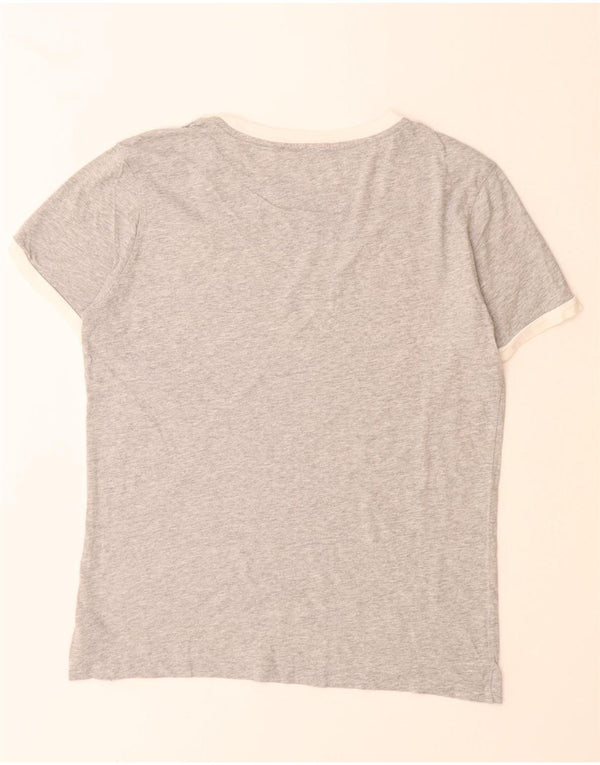 TOMMY HILFIGER Mens Graphic T-Shirt Top Small Grey Colourblock Cotton