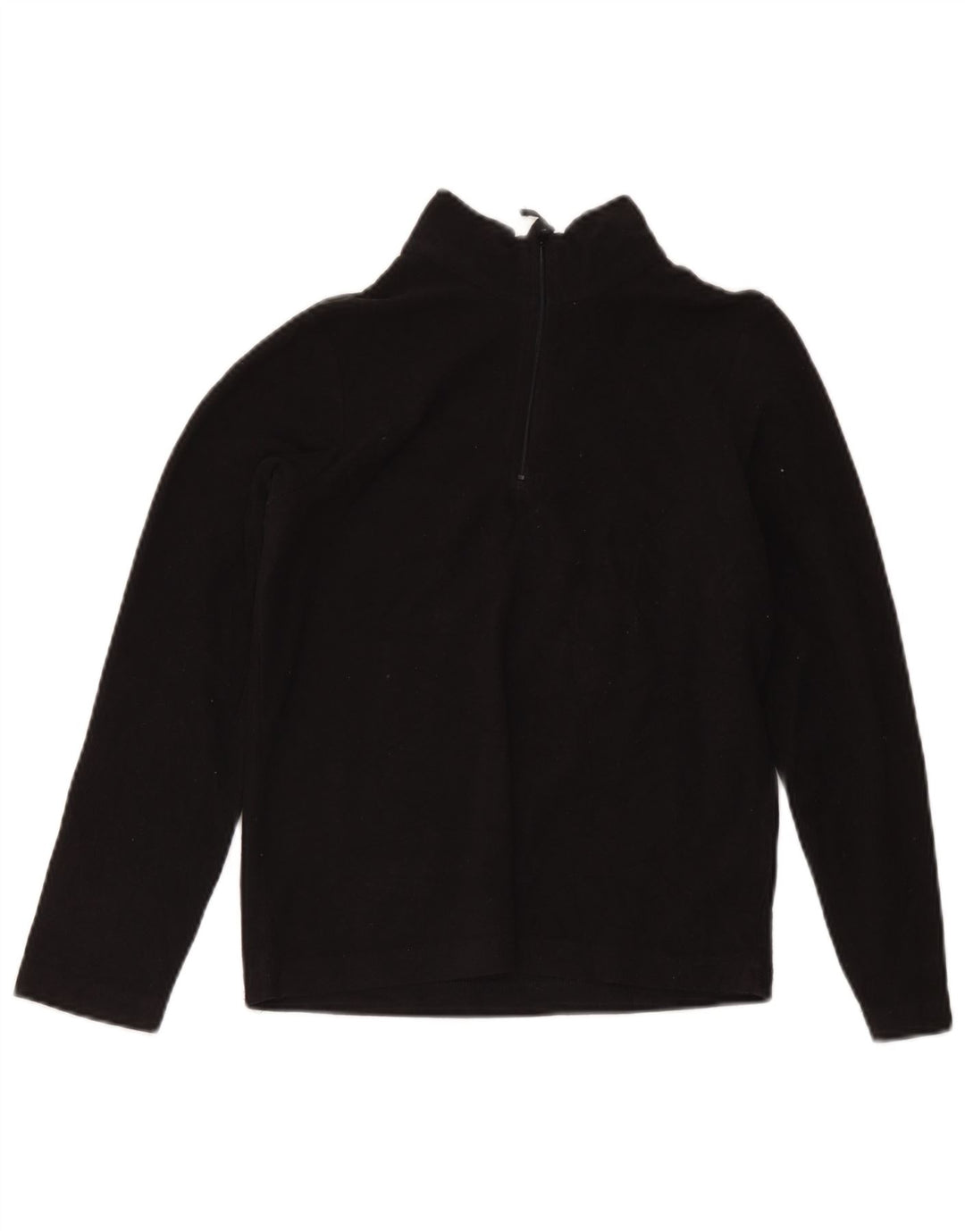 Mountain Warehouse Jungen-Fleecepullover mit Reißverschluss am Kragen, 11–12 Jahre, schwarzes Polyester