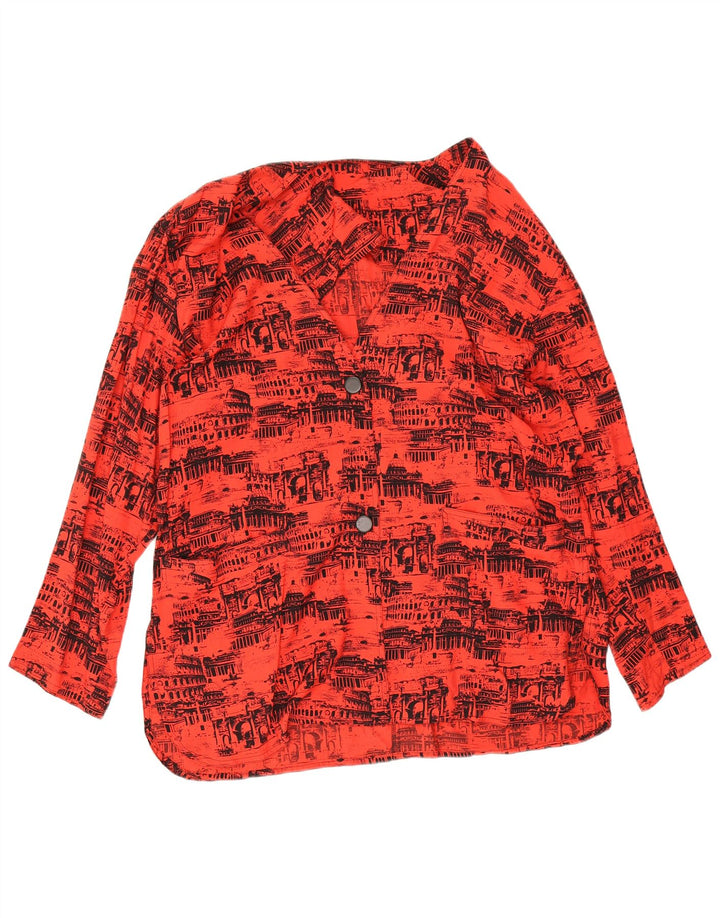 Vintage-Damen-Grafik-Oversize-2-teiliges Set IT 46 Große rote Viskose