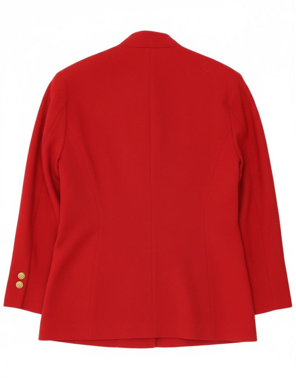 Vintage Damen 2-Knopf-Blazerjacke IT 44 Mittelrote Schurwolle