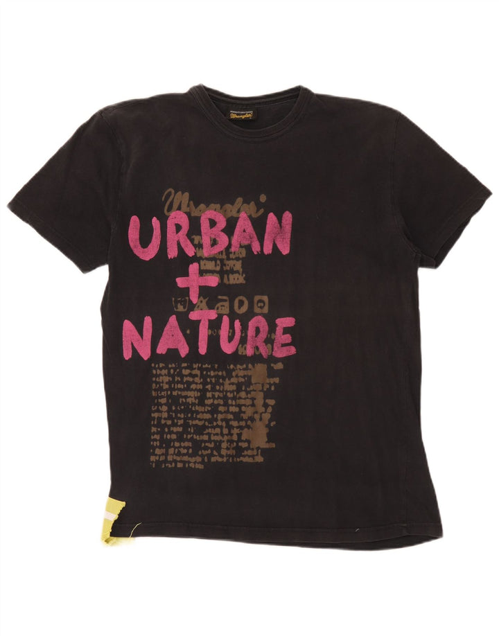 Wrangler Herren-T-Shirt mit Grafik, groß, aus schwarzer Baumwolle