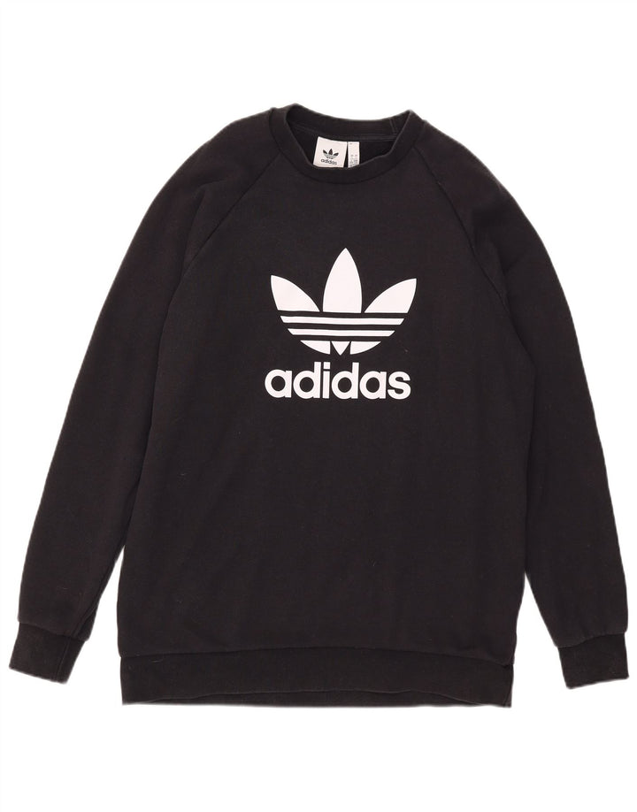 Adidas Herren Grafik-Sweatshirt-Pullover, groß, schwarze Baumwolle