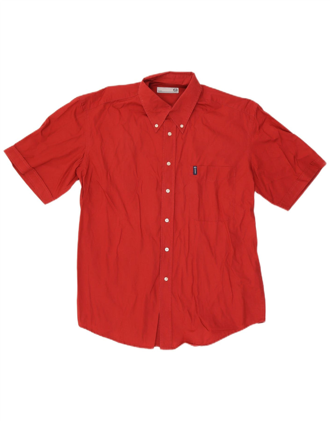 Sergio Tacchini Herren-Kurzarmhemd aus mittelroter Baumwolle