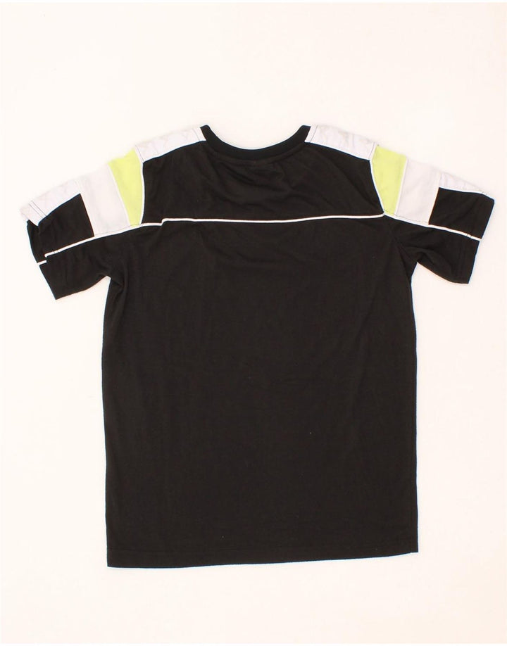 KAPPA Boys T-Shirt Top 11-12 Years Black Colourblock Vintage Kappa and Second-Hand Kappa from Messina Hembry 