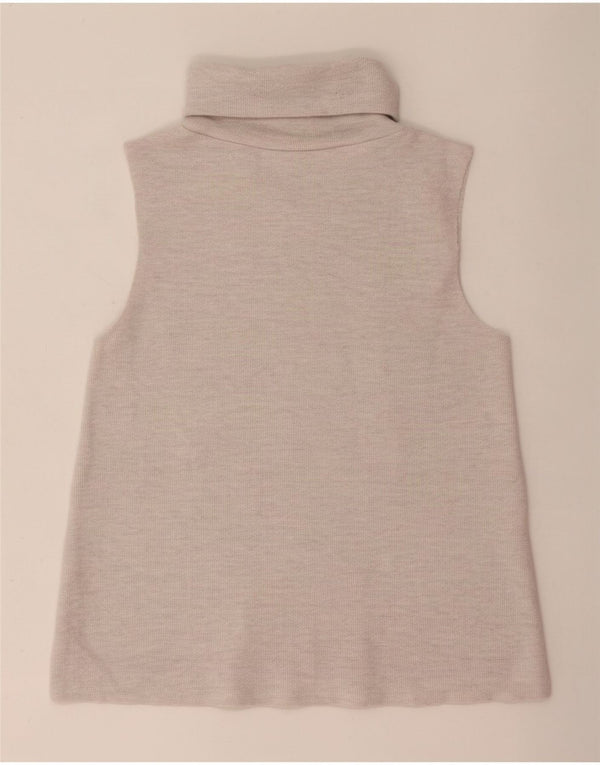 Zara Damen Crop Vest Top UK 10 Small Beige Polyester