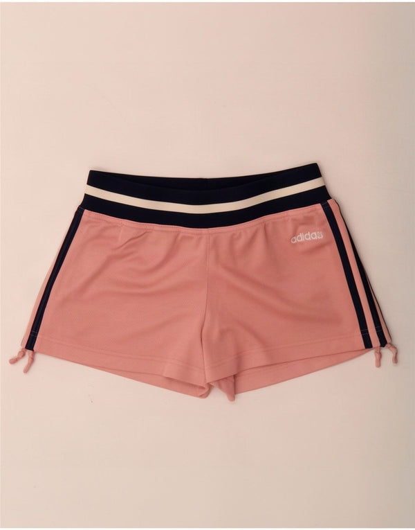 Adidas Damen Sportshorts UK 12 Mittelrosa Colourblock Polyester