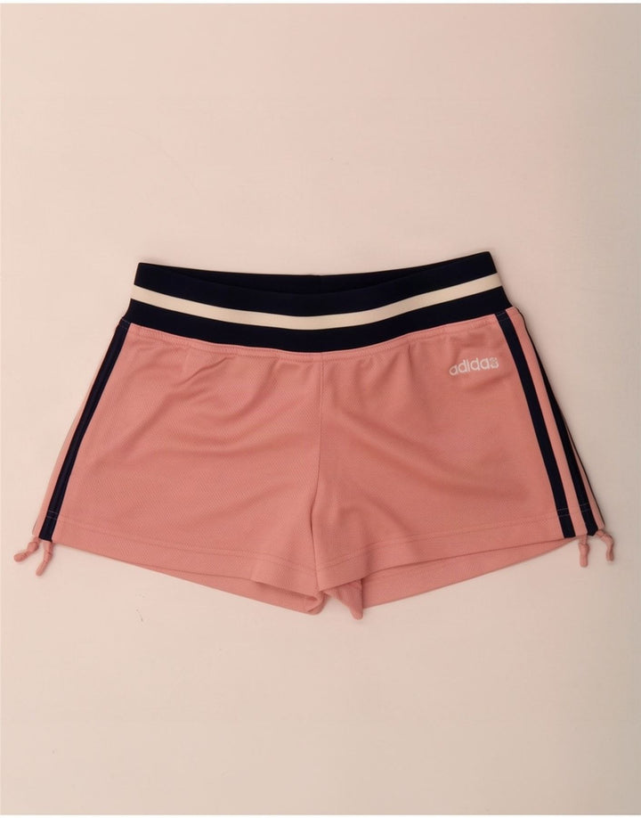 Adidas Damen Sportshorts UK 12 Mittelrosa Colourblock Polyester