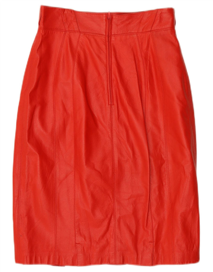 Vintage Damen Lederrock IT 42 Medium W26 Rotes Leder