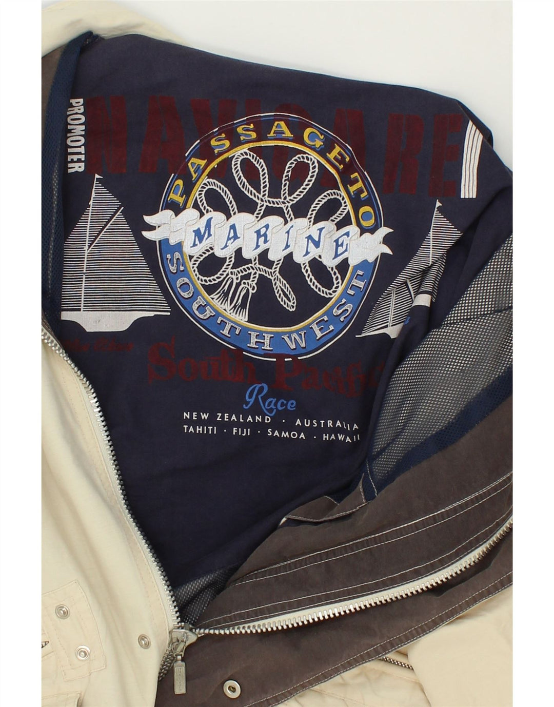 NAVIGARE Mens Bomber Jacket UK 42 XL White Vintage Navigare and Second-Hand Navigare from Messina Hembry 