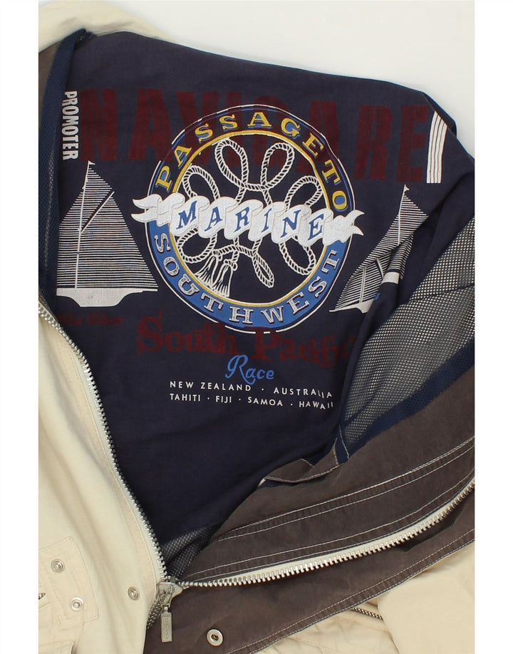 NAVIGARE Mens Bomber Jacket UK 42 XL White Vintage Navigare and Second-Hand Navigare from Messina Hembry 