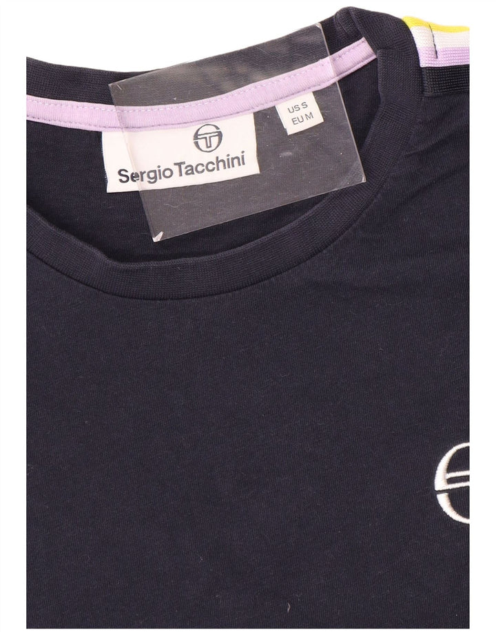 SERGIO TACCHINI Herren T-Shirt Top Small Marineblau Farbblock