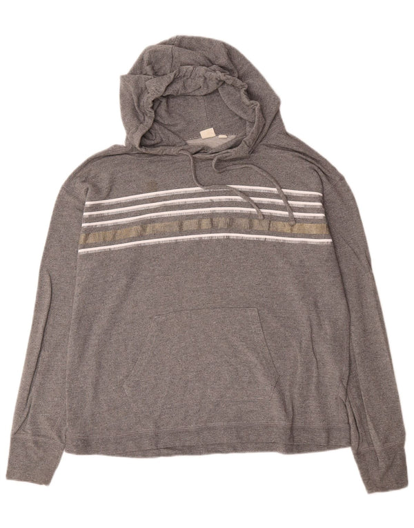 Gap Herren-Kapuzenpullover mit lockerer Passform, klein, grau gestreift, Viskose