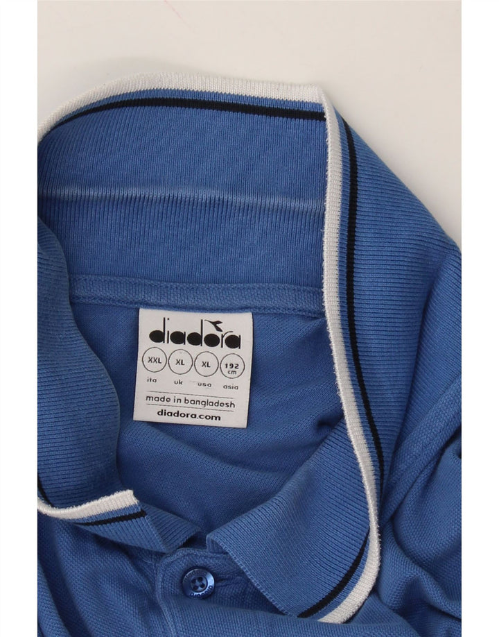 DIADORA Mens Polo Shirt XL Blue Cotton Vintage Diadora and Second-Hand Diadora from Messina Hembry 